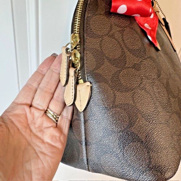 Coach Cora Domed Satchel F26184 Brown Coated Canvas/Leather Handbag Purse - Picture 9 of 14